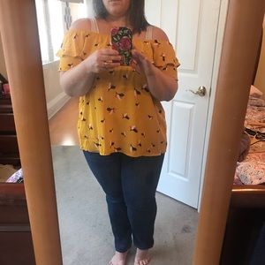 Off the shoulder printed top